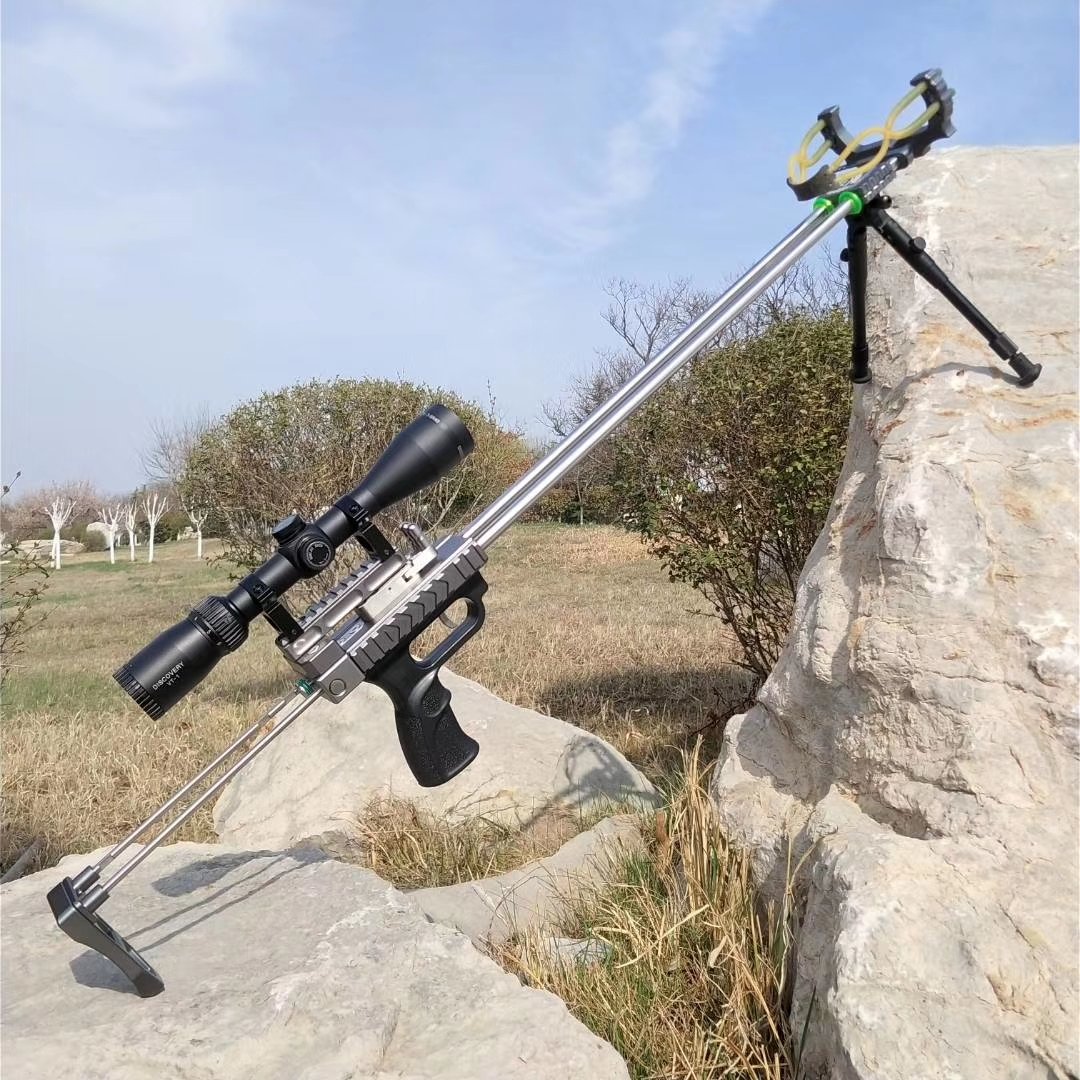 Assaulter Deluxe Hunting Mechanical Slingshot Rifle Supports Round Flat