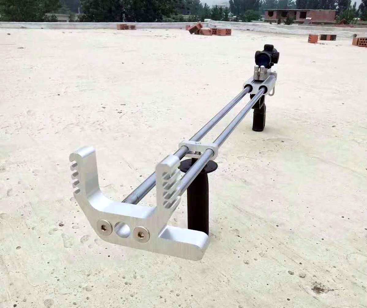 Double Grips Hunting Mechanical slingshot 12MM Rods Reload by feet or