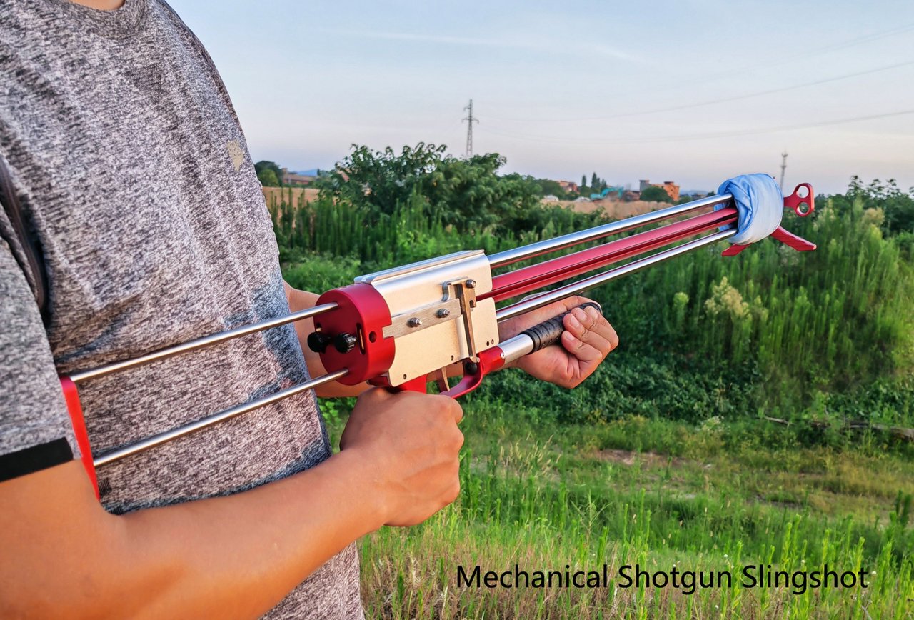 Shotgun Slingshot Power by Flat Rubber Band 80CM Pulling Power