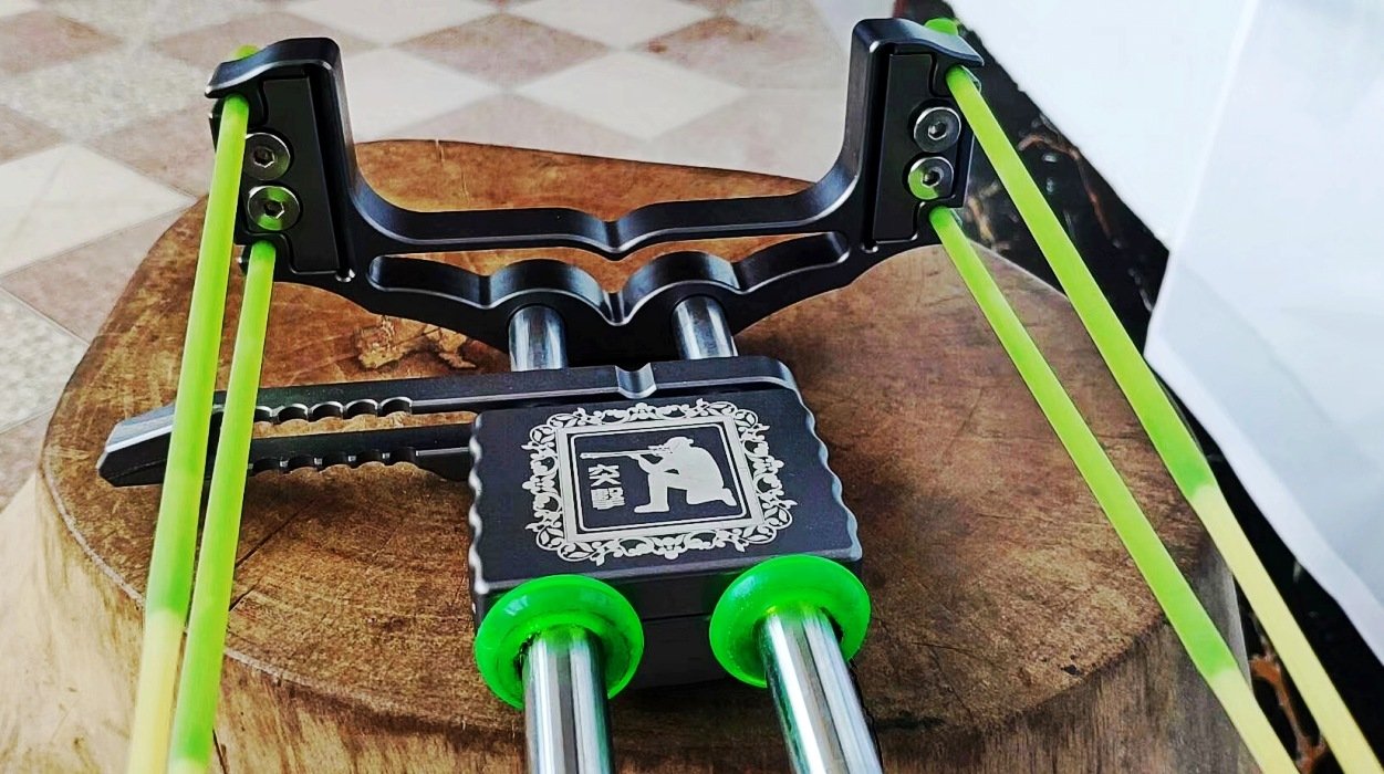 Assaulter Deluxe Hunting Mechanical Slingshot Rifle Supports Round Flat