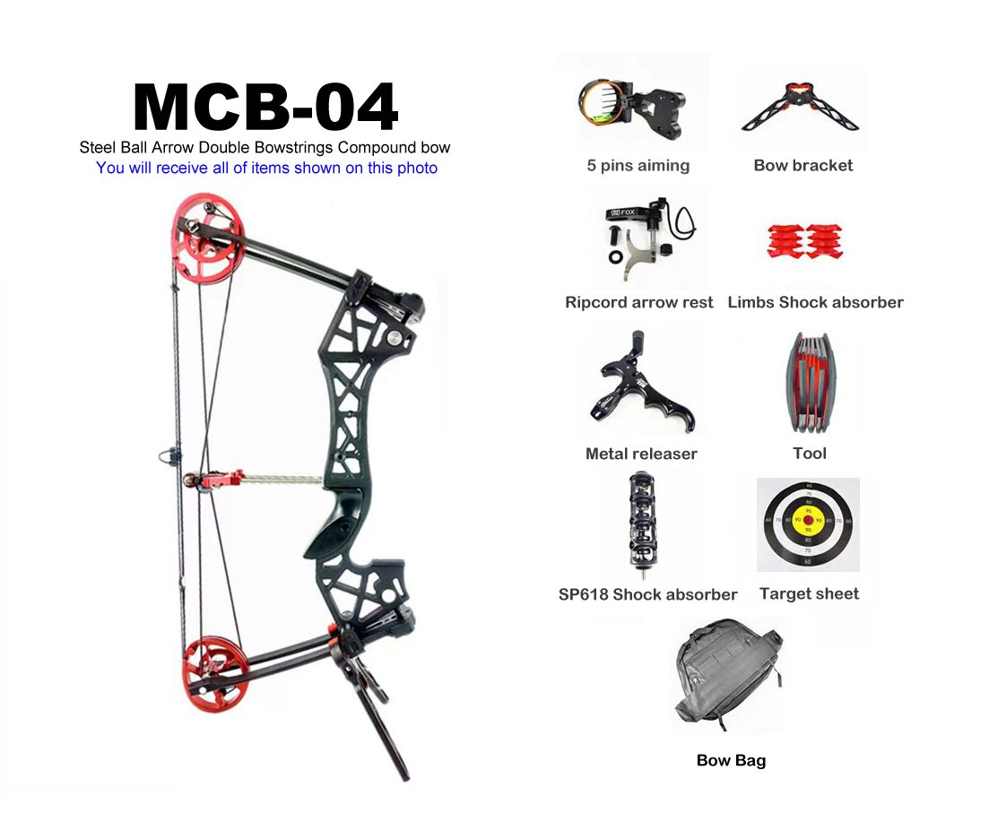 Mcb 04 Steel Ball Arrow Double Bowstrings Compound Bow Slingshotmarksman